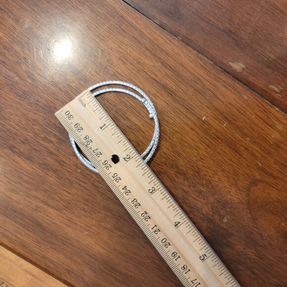 2 PC Set Silver & CZ Studded Wrap Bracelets - Picture 9 of 10